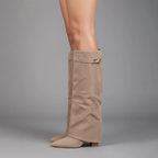 Connor Women’s Leather Thigh-High Boots with Buckle