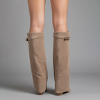 Connor Women’s Leather Thigh-High Boots with Buckle
