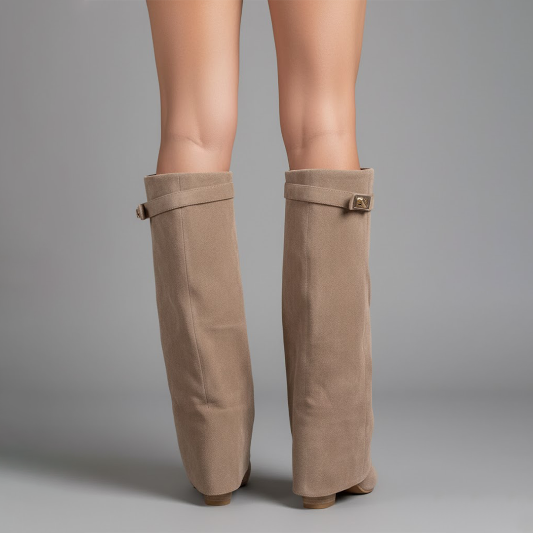Connor Women’s Leather Thigh-High Boots with Buckle