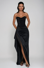 Emrielle Beaded Corset Evening Maxi Dress