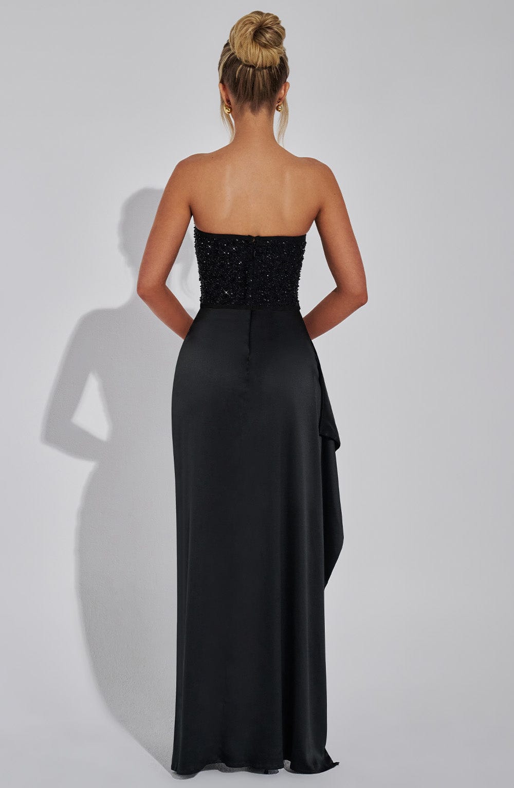 Emrielle Beaded Corset Evening Maxi Dress
