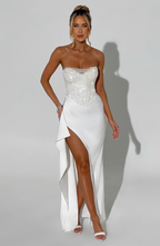 Emrielle Beaded Corset Evening Maxi Dress