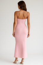 Flower Embroidered Summer Night Maxi Dress