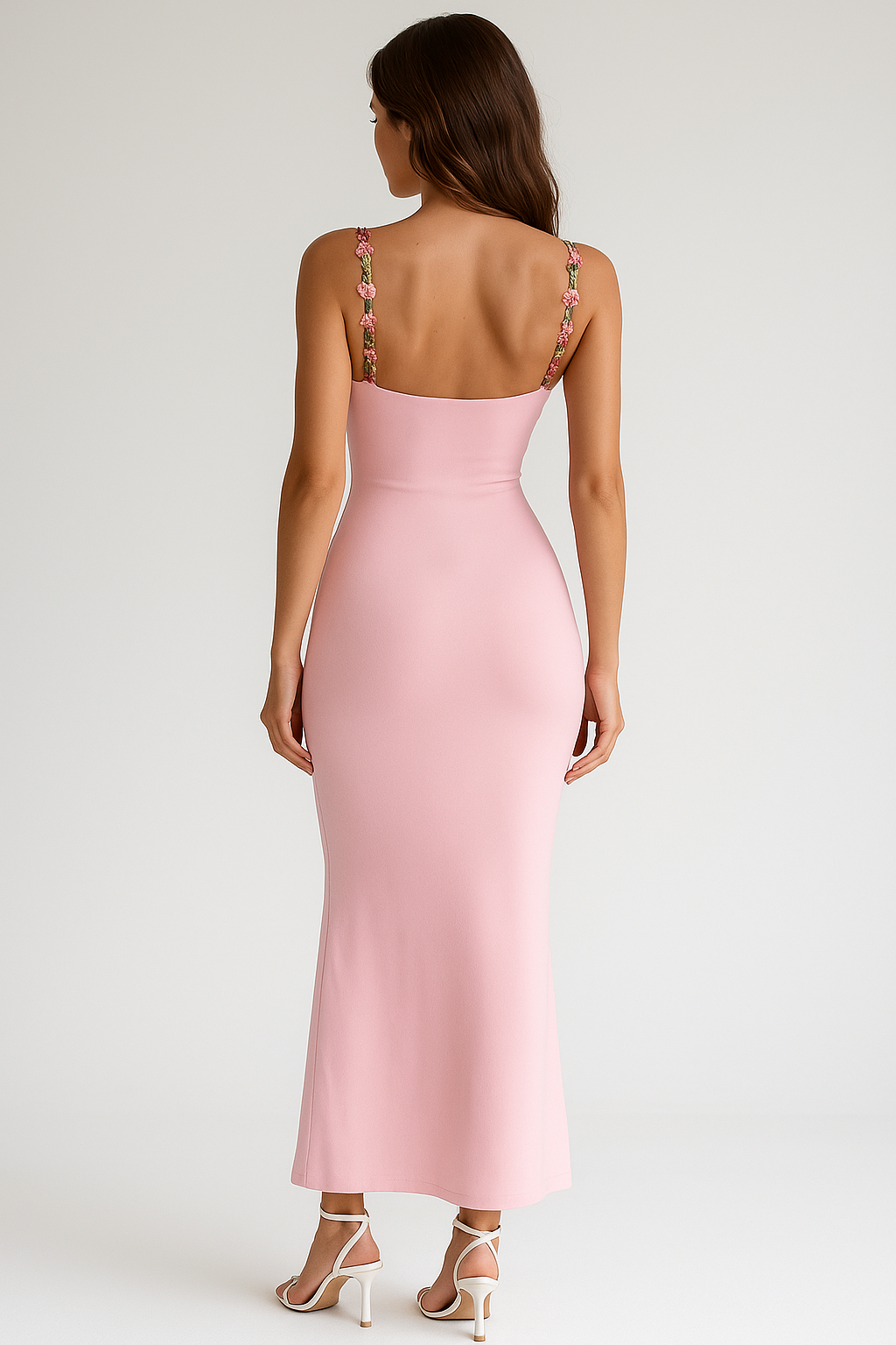 Flower Embroidered Summer Night Maxi Dress