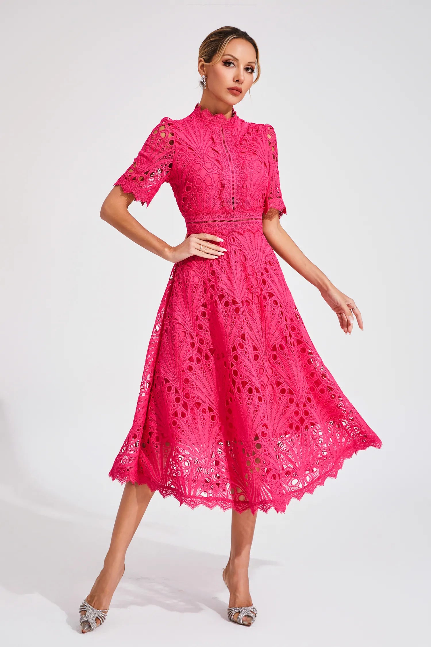 Lexi Elegant Lace Midi Dress