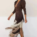 Fringe Detail Maxi Dress