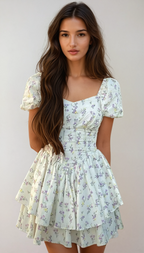 Floral Corset Summer Mini Dress