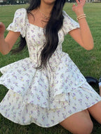 Floral Corset Summer Mini Dress