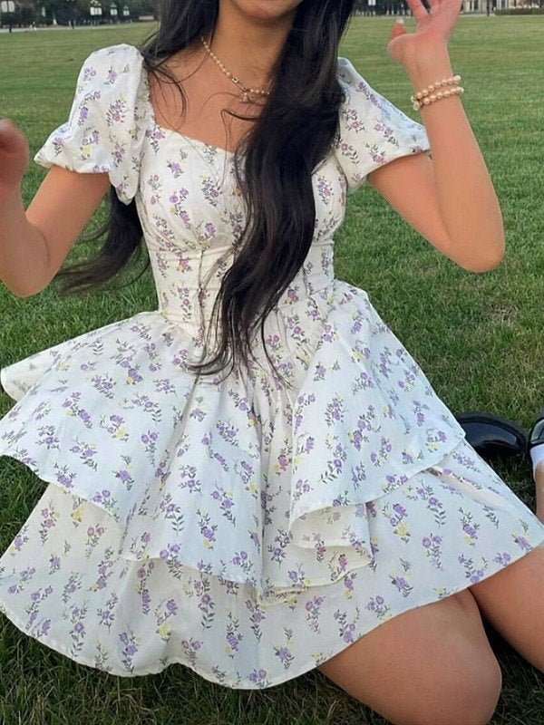 Floral Corset Summer Mini Dress