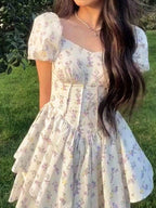 Floral Corset Summer Mini Dress