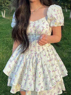 Floral Corset Summer Mini Dress