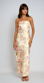 Gabriella Yellow Summer Bloom Maxi Dress