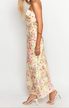 Gabriella Yellow Summer Bloom Maxi Dress