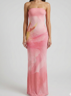 Strapless Printed Maxi Dress