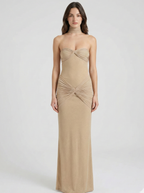 Strapless Shimmer Maxi Dress