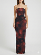 Strapless Printed Maxi Dress