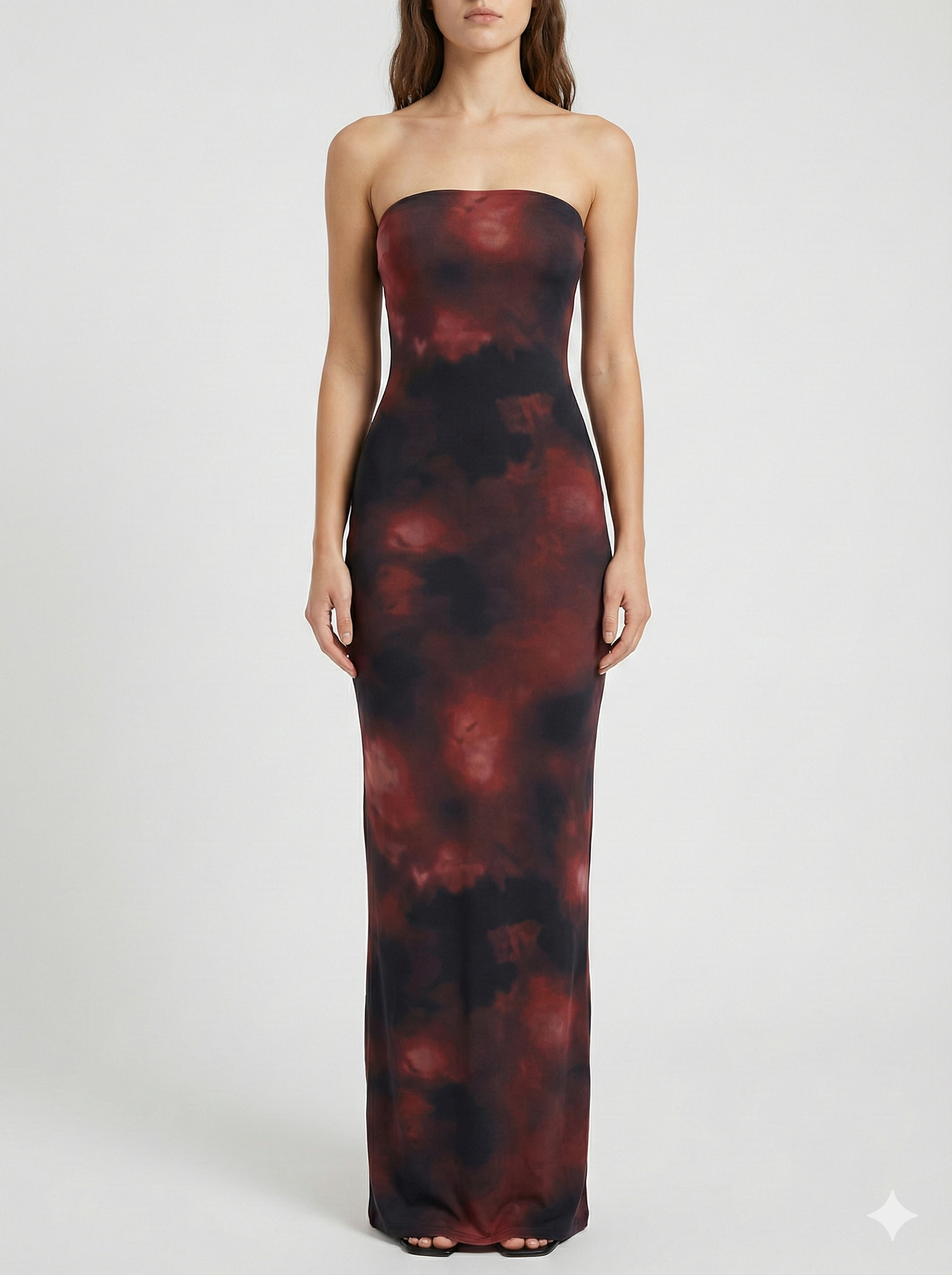 Strapless Printed Maxi Dress