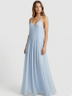 Pleated Spaghetti Strap Maxi Dress