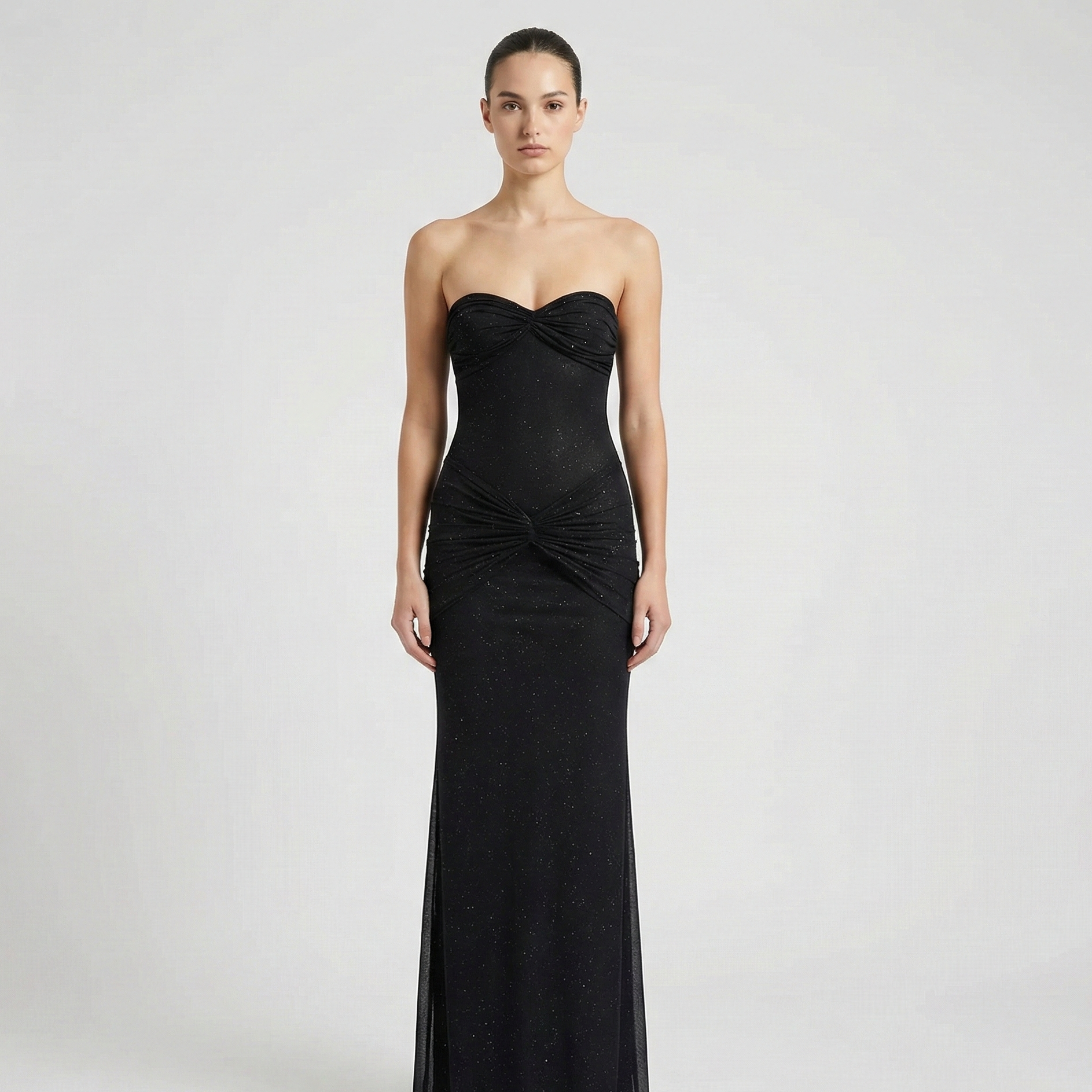 Strapless Shimmer Maxi Dress