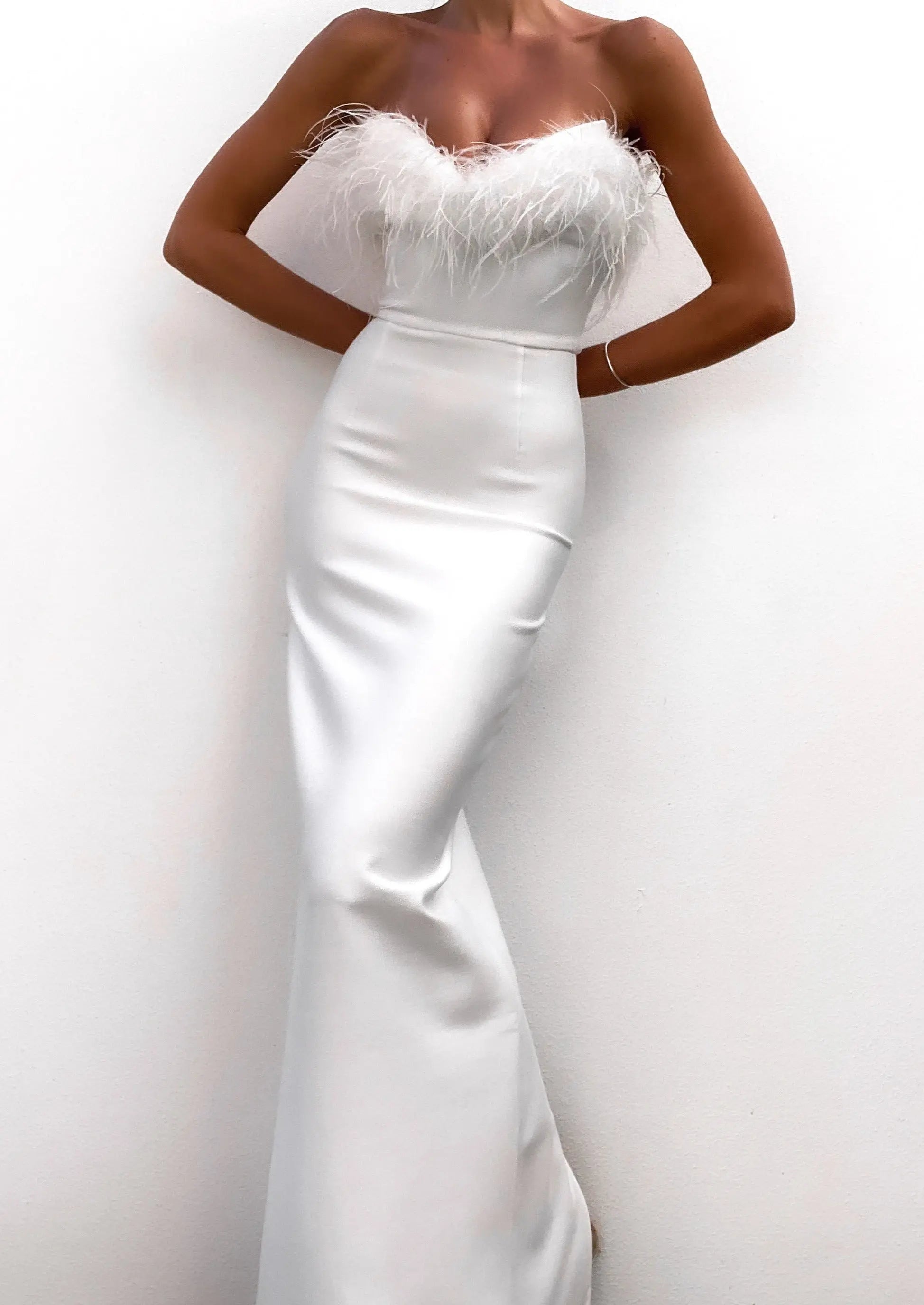White Swan Feather Gown