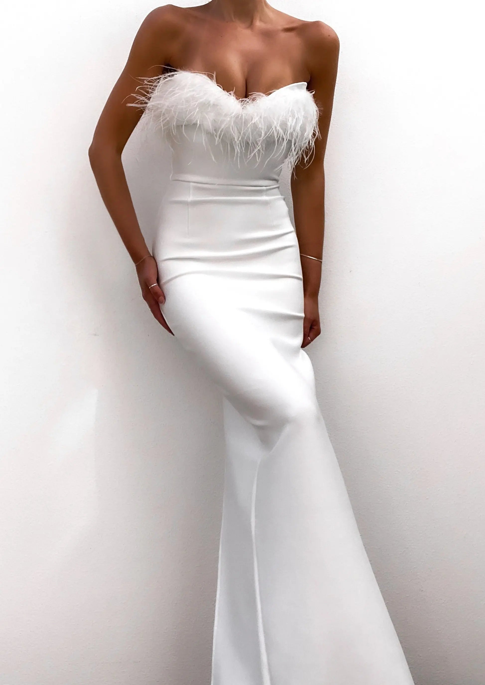 White Swan Feather Gown