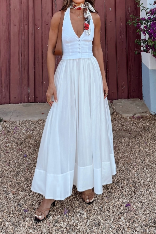 Elegant White Summer Maxi Dress