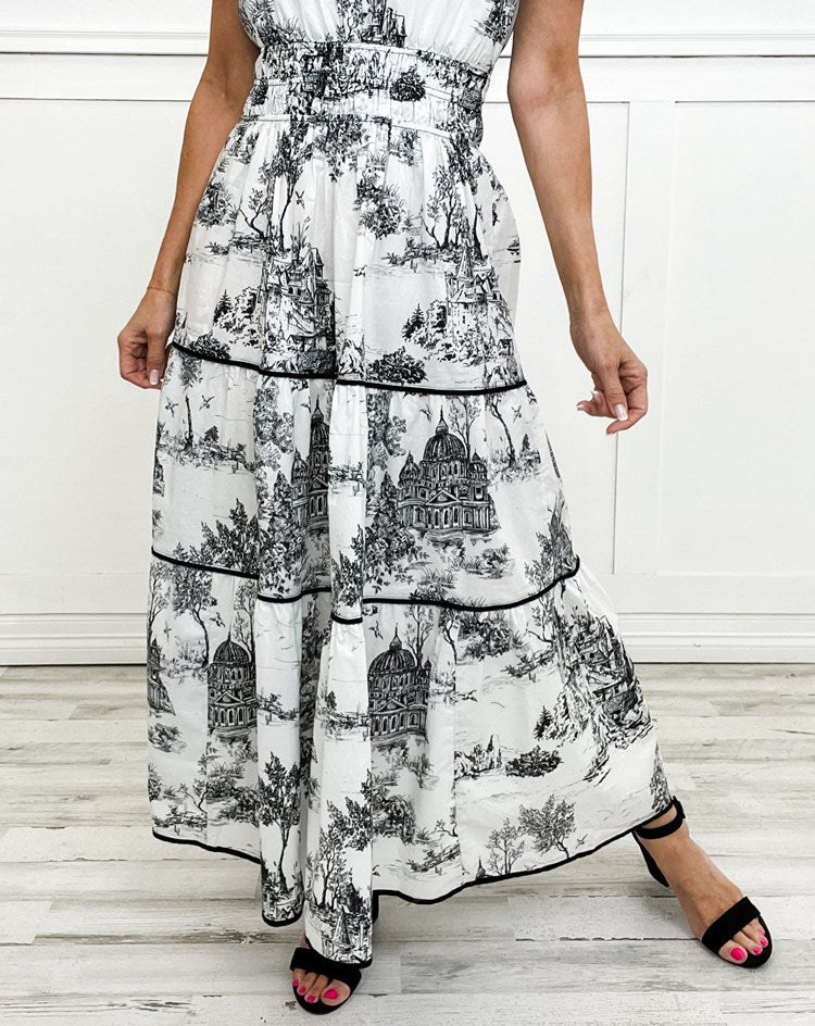 Camille Classic Toile Maxi Dress