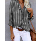 Candace Striped Casual Blouse