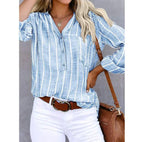 Candace Striped Casual Blouse