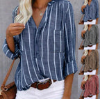 Candace Striped Casual Blouse