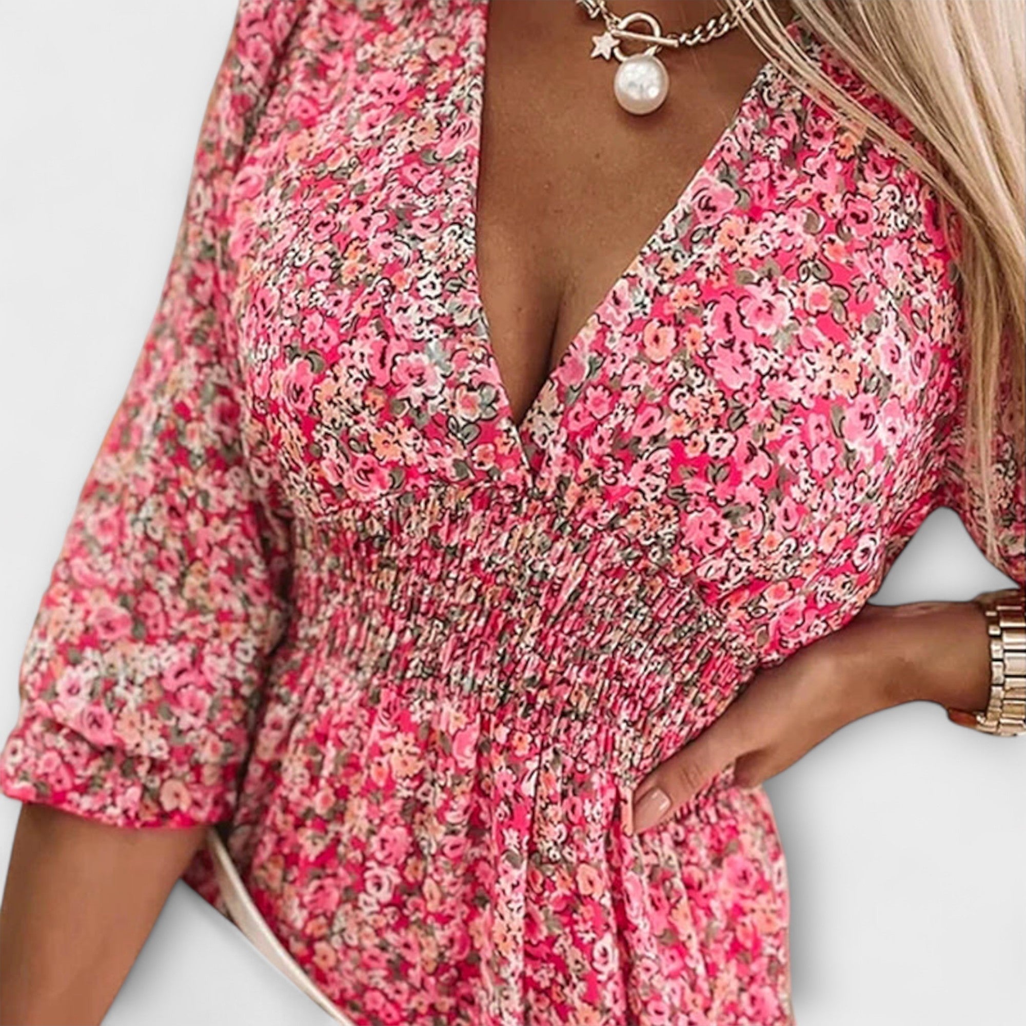 Linda Floral Puff Sleeve Dress