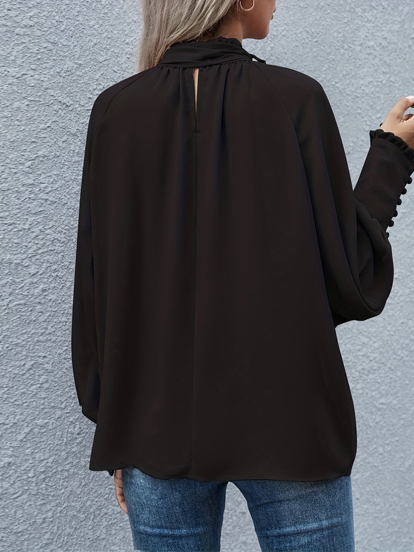 Tie Neck Long Sleeve Blouse