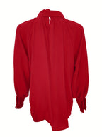 Tie Neck Long Sleeve Blouse