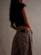 Leopard Print Barrel Jeans