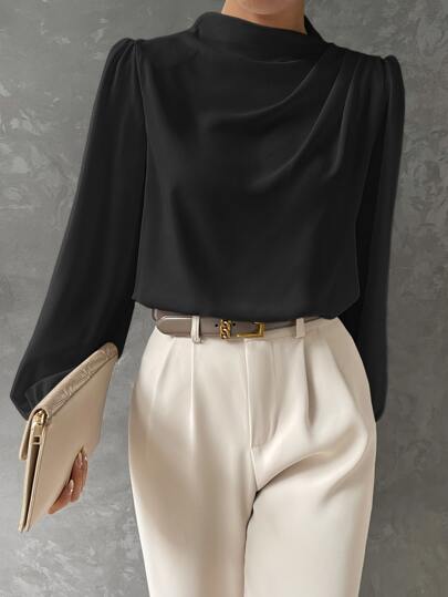 Bishop Sleeve Satin Blouse