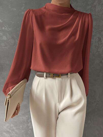Bishop Sleeve Satin Blouse