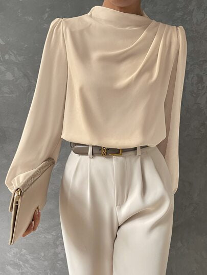 Bishop Sleeve Satin Blouse