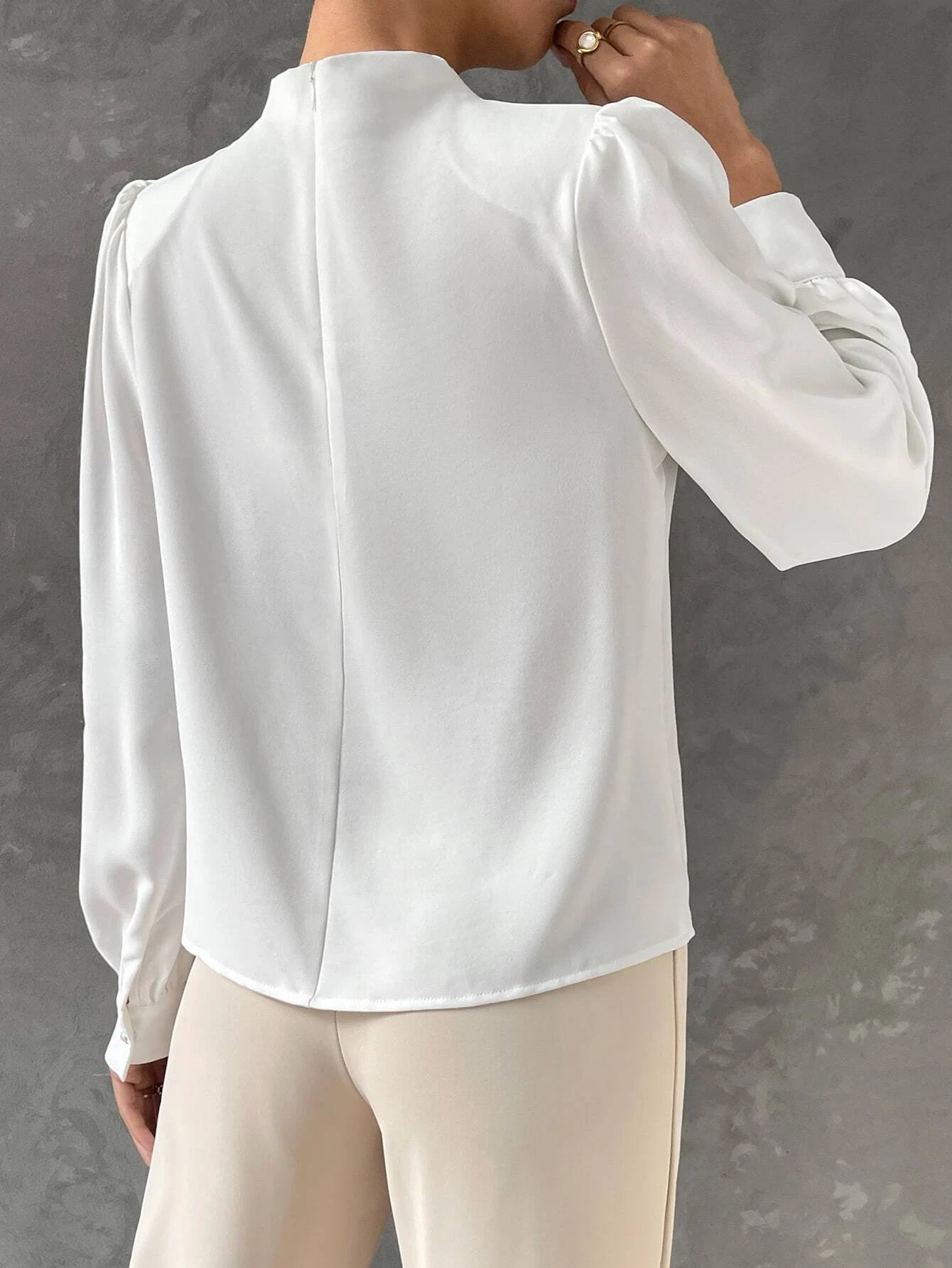 Bishop Sleeve Satin Blouse