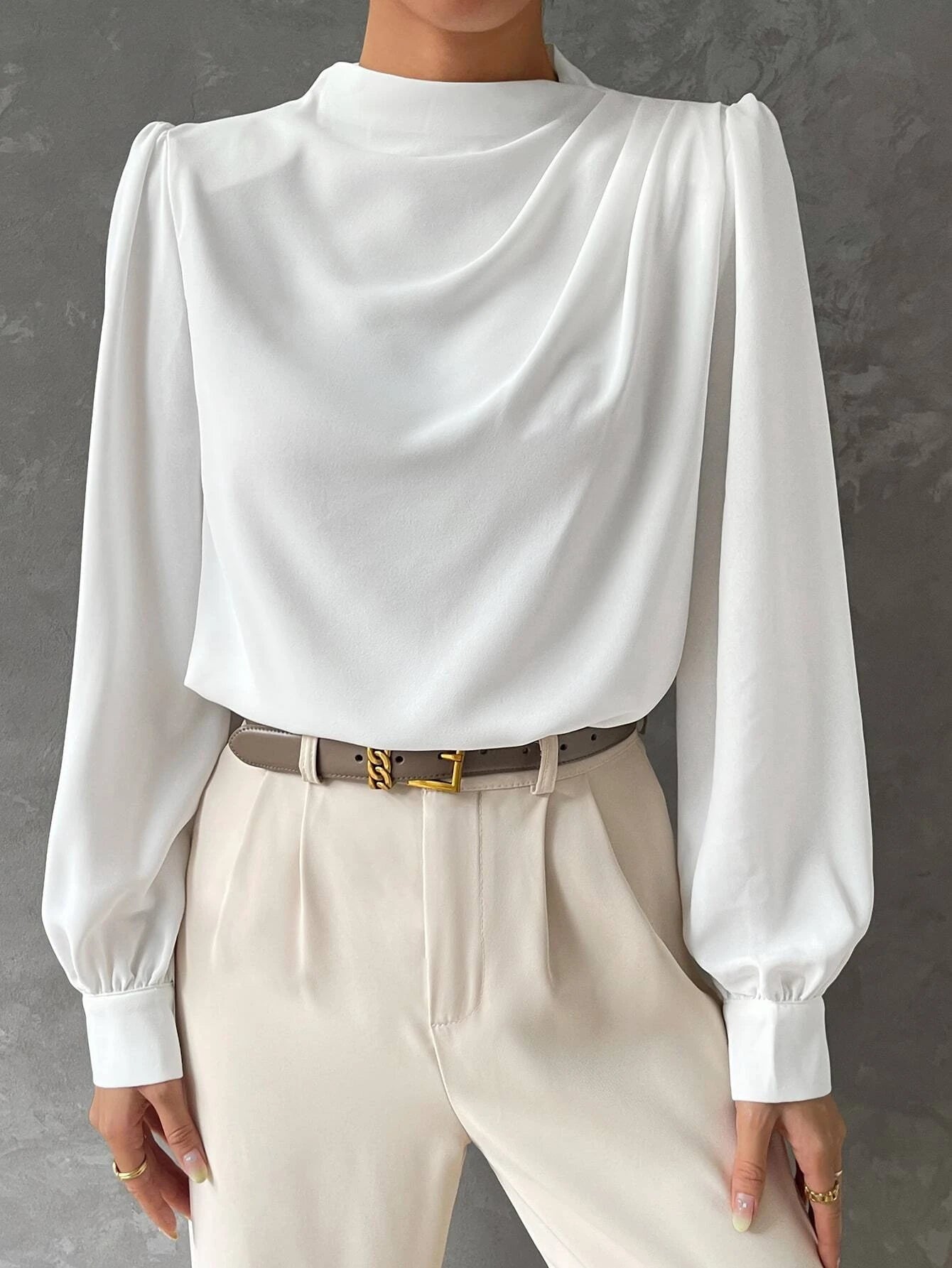 Bishop Sleeve Satin Blouse
