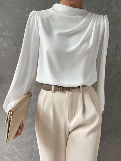 Bishop Sleeve Satin Blouse