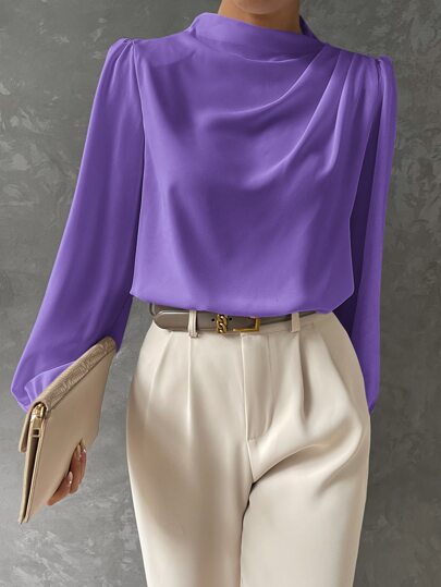 Bishop Sleeve Satin Blouse