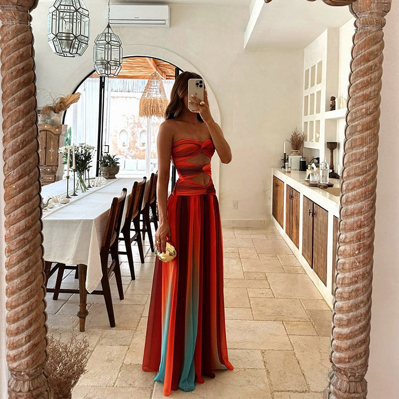 Lucy Strapless Prom Maxi Dress