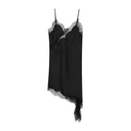 Lace Satin Backless Mini Dress