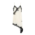 Lace Satin Backless Mini Dress