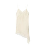 Lace Satin Backless Mini Dress