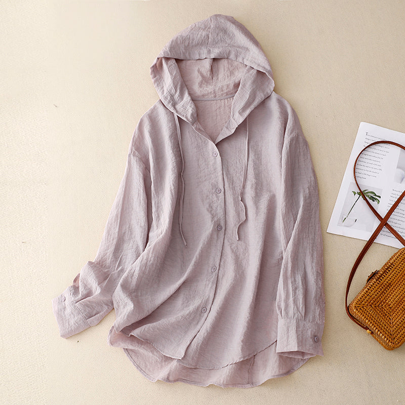 Victoria Lightweight Hoodie with Buttons