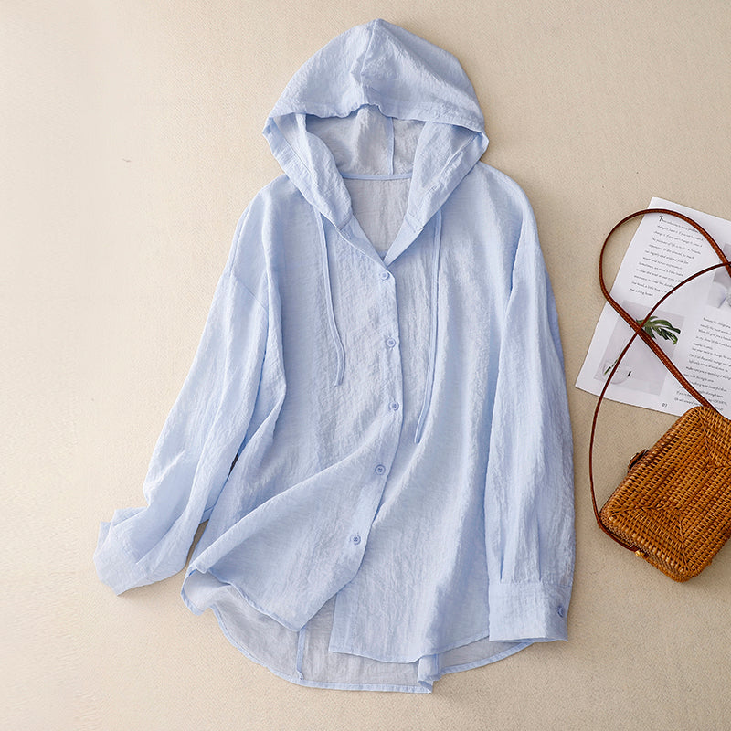 Victoria Lightweight Hoodie with Buttons