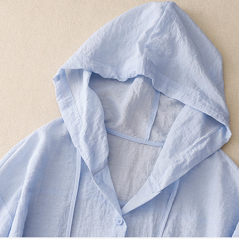 Victoria Lightweight Hoodie with Buttons