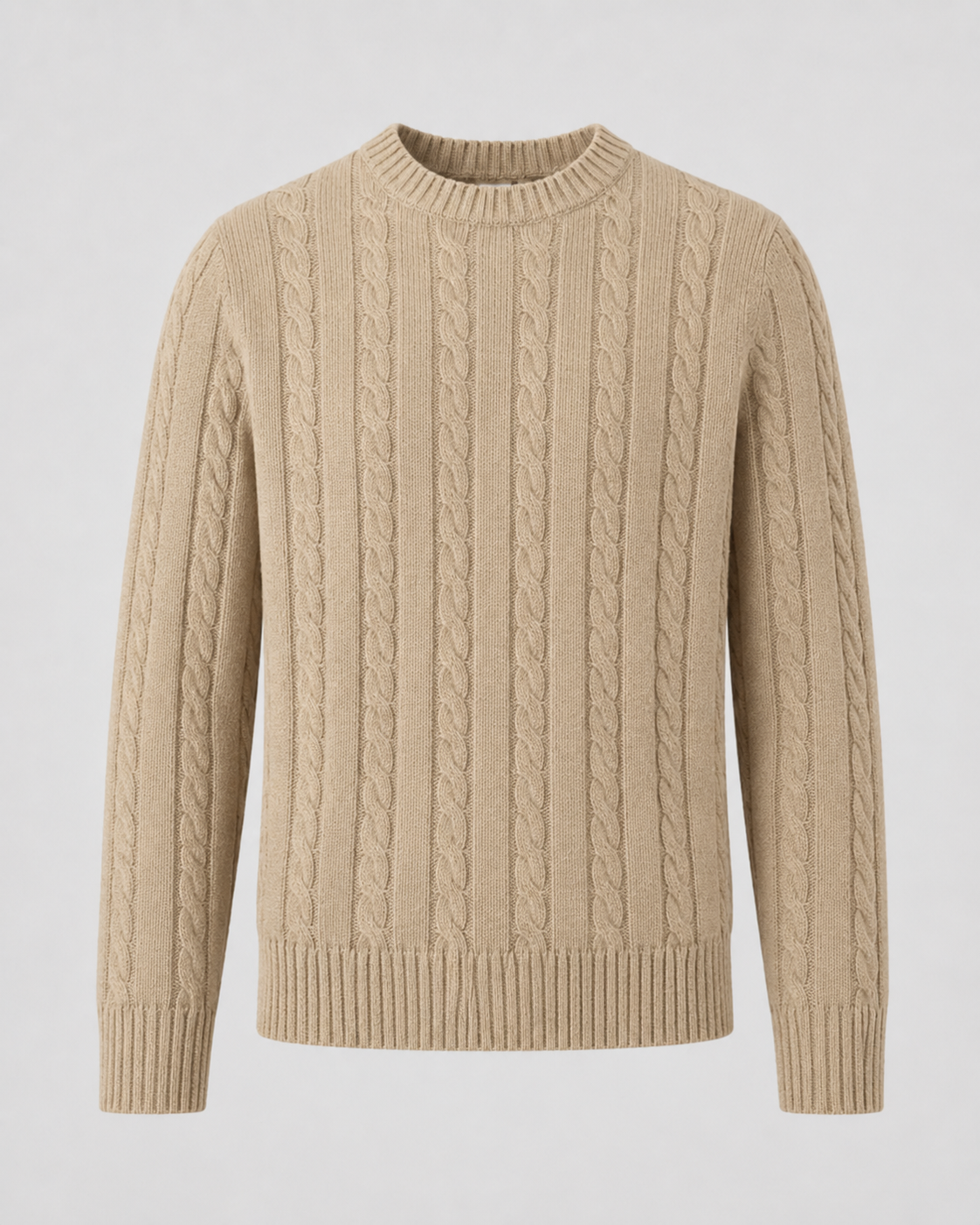 Men’s Cable Knit Crew Neck Sweater