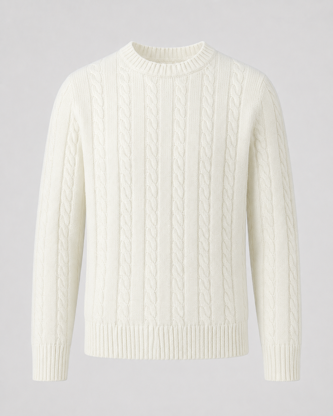 Men’s Cable Knit Crew Neck Sweater